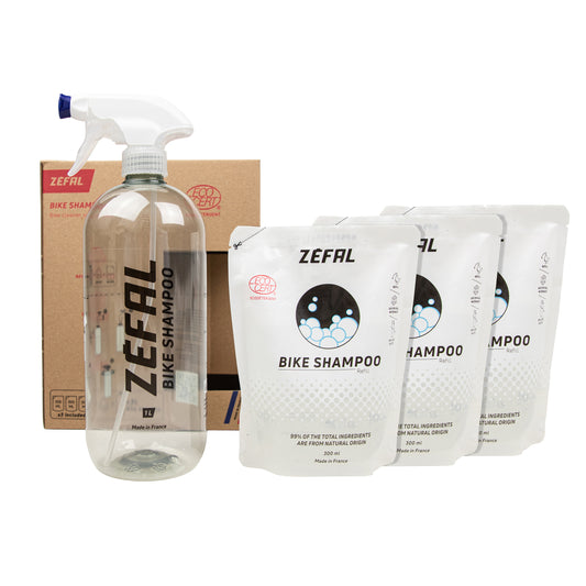 Zéfal bike shampoo (kit including 1 1L aerosol spray bottle and 3 x 300ml eco-refills)