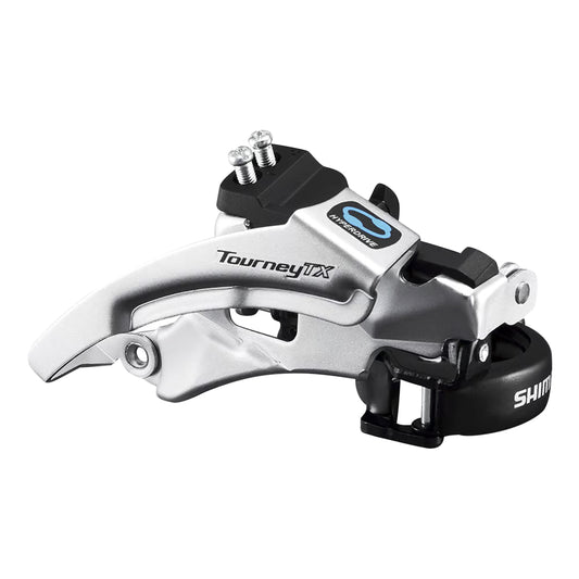 Shimano Altus and TX800 7-8 speed mountain bike front derailleur. Low clamp 34.9-31.8-28.6 top and bottom pull.
