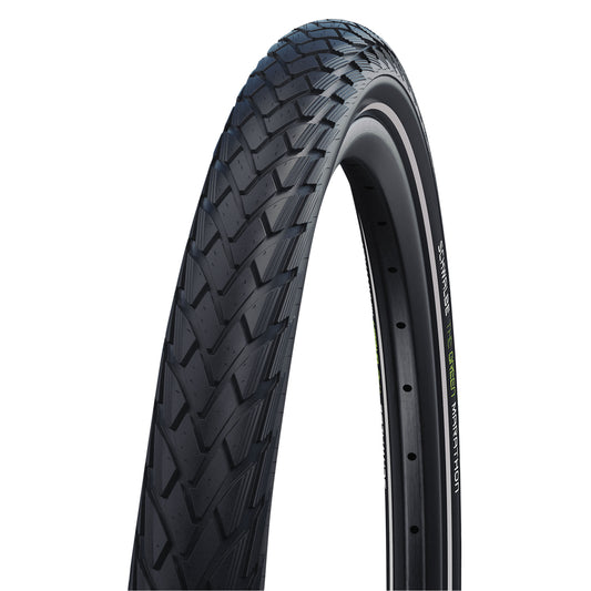 Urban MTB Tire 27.5 X 2.15 Schwalbe Marathon Green Black TR (55-584) GreenGuard Puncture Protection Reflective Sidewall E-Bike Compatible