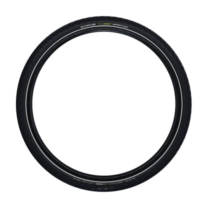 Urban MTB Tire 27.5 X 2.15 Schwalbe Marathon Green Black TR (55-584) GreenGuard Puncture Protection Reflective Sidewall E-Bike Compatible