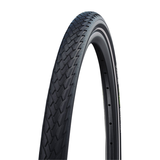Urban Hybrid Bicycle Tire 700 x 38B Schwalbe Marathon Green Black TR (40-635) GreenGuard Puncture Protection Reflex Sidewall E-Bike Compatible (28x1 1-2)
