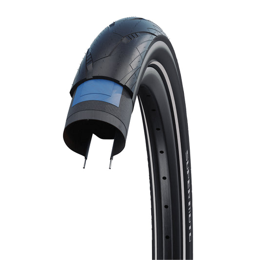 SUV Mountain Bike Tire - E-Bike 28 X 1.50 Schwalbe Super Moto Slick Black TR (40-622) Double Defense Reflective Sidewall E-Bike Compatible
