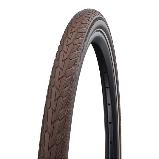 Pneu VTT Urbain 26 X 1.75 Schwalbe Road Cruiser HS484 Marron TR (47-559) flanc Reflex