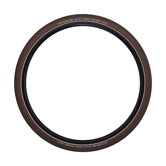 Pneu VTT Urbain 26 X 1.75 Schwalbe Road Cruiser HS484 Marron TR (47-559) flanc Reflex