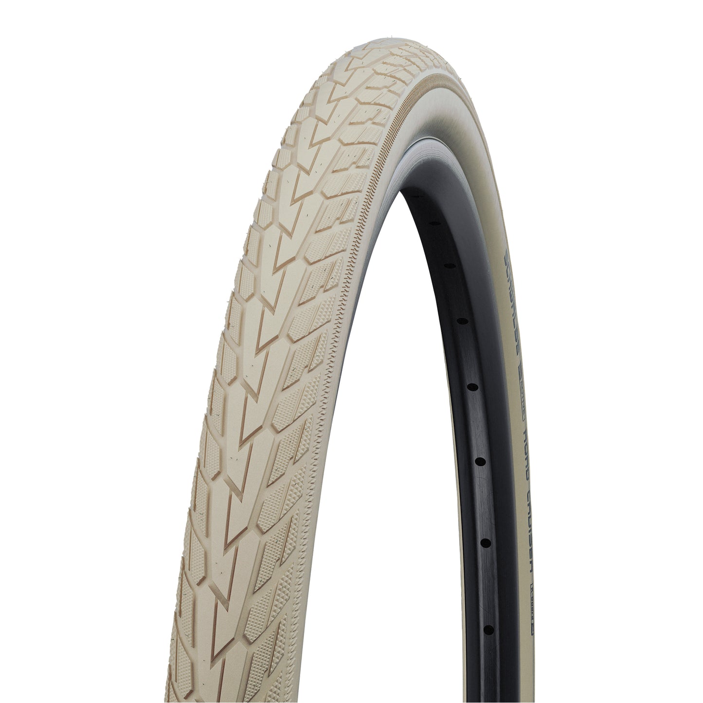 Pneu VTT Urbain 26 X 1.75 Schwalbe Road Cruiser HS484 Crème TR (47-559) flanc Reflex