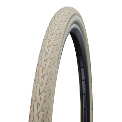 Pneu VTT Urbain 26 X 1.75 Schwalbe Road Cruiser HS484 Crème TR (47-559) flanc Reflex