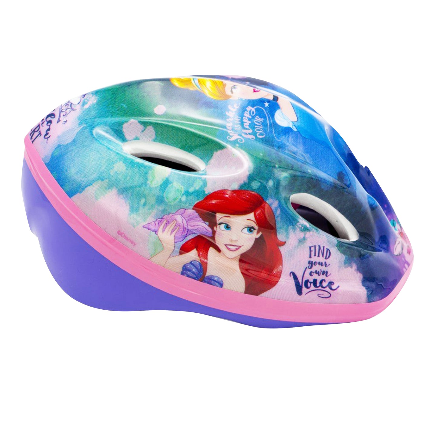 Casque vélo enfant Disney v2 princesse rose avec molette réglage