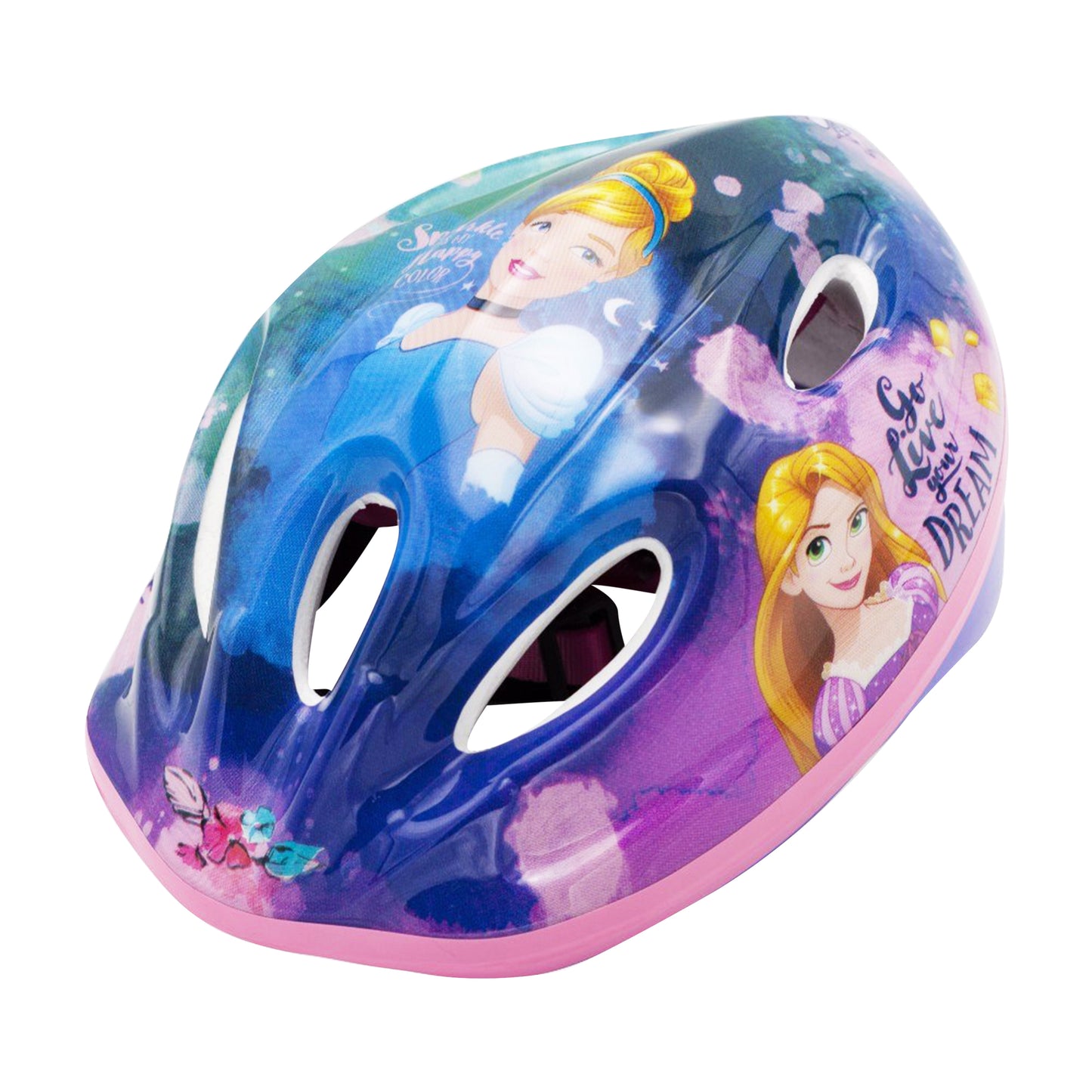Casque vélo enfant Disney v2 princesse rose avec molette réglage