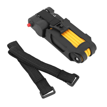 Masterlock folding combination bike lock, 4mm diameter, 800mm length, black-orange, includes mounting bracket