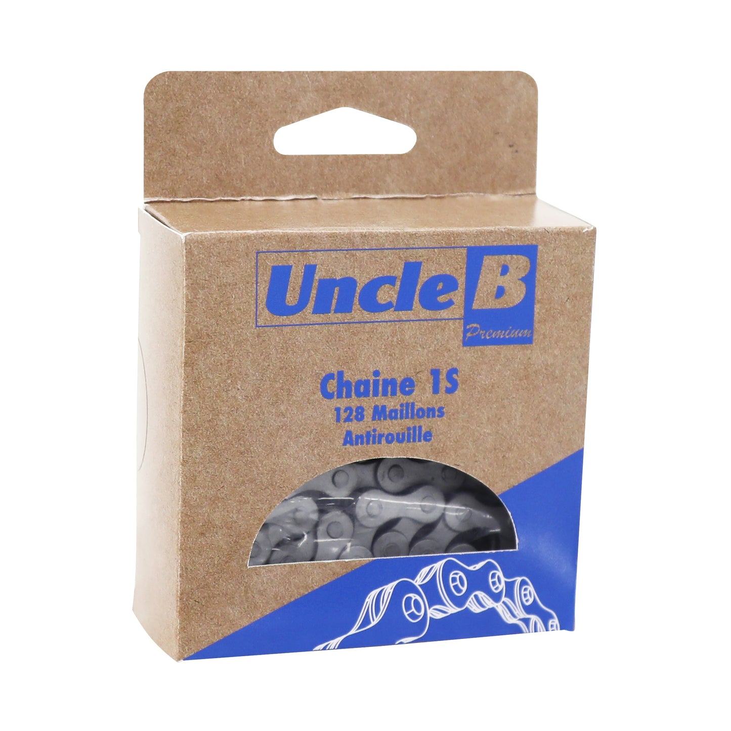 Bicycle chain 1-3 speed, city, anti-rust, grey, 128 links
