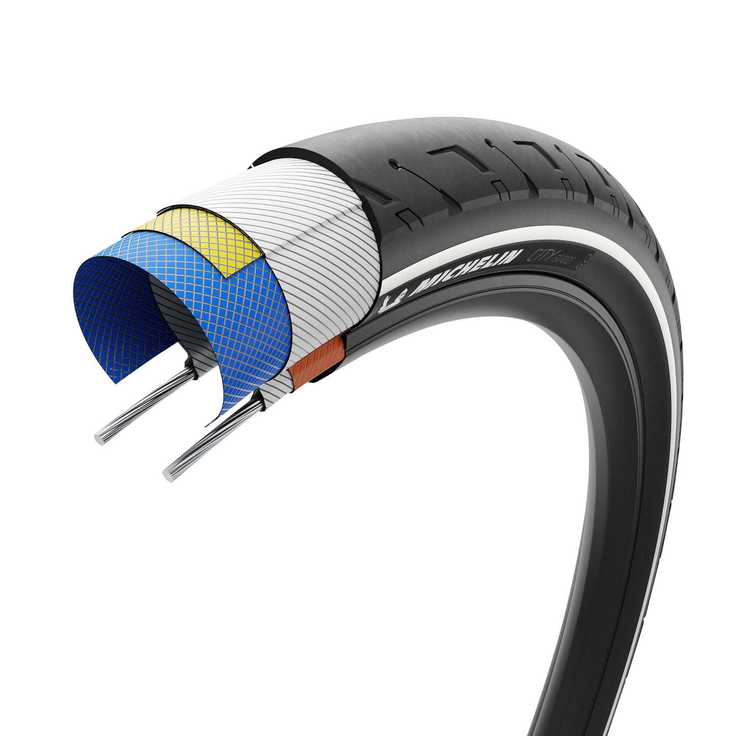 Urban Hybrid Bike Tire 700 X 35 Michelin City Street Black TS (37-622)