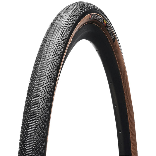 Hutchinson Overide Reinforced Tubeless Ready Gravel Tire 700 X 40 Black-Brown Reinforced TS (40-622)