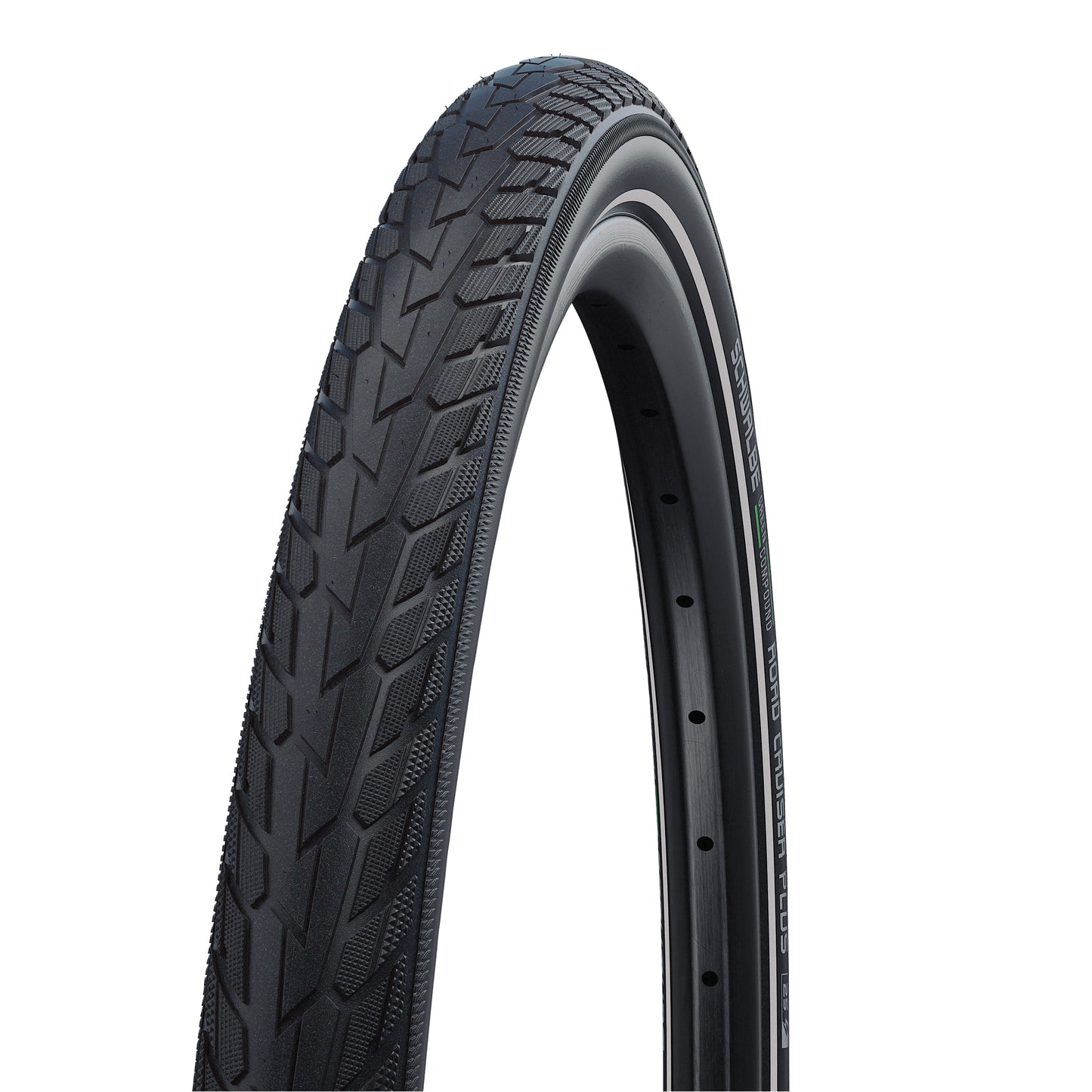 Pneu VTT Urbain 26 X 1.75 Schwalbe Road Cruiser plus HS484 Noir TR (47-559) flanc Reflex