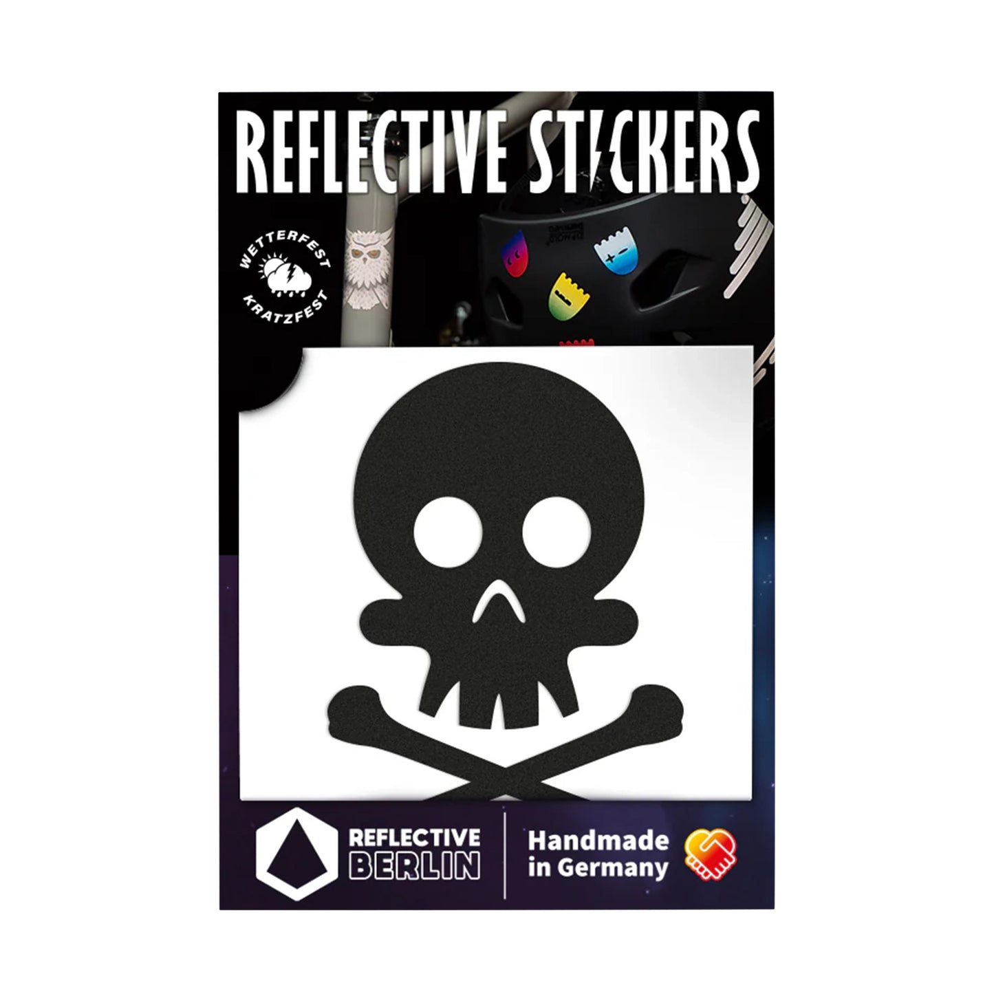Sticker réfléchissant Reflective Berlin tête de mort noir