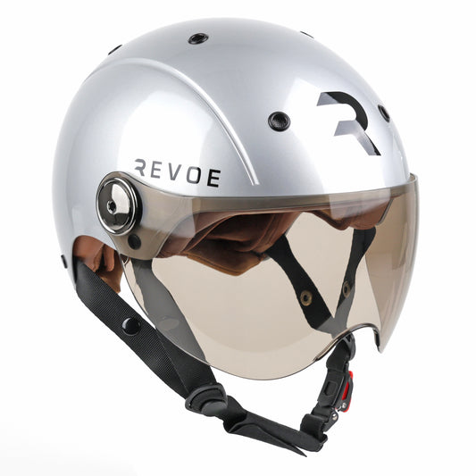 Casque vélo adulte Revoe premium urbain-city gris silver