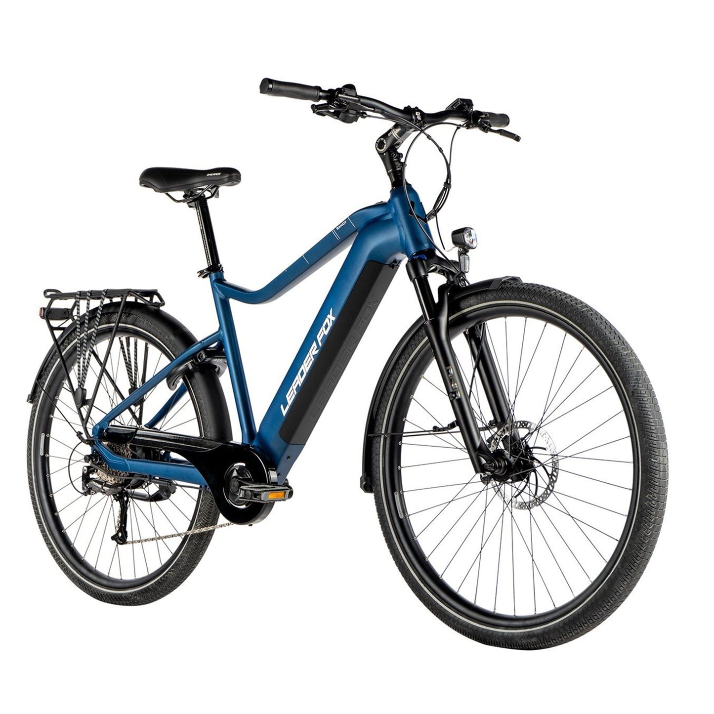 Vélo électrique VTC 29 Leader Fox Sandy bleu mat Bafang AR 20Ah