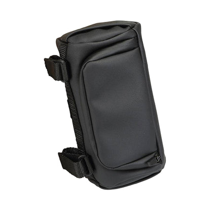 GES Gorla Cylinder Handlebar Bag, Black Synthetic Water-Repellent Leather, Velcro Fastening, 3L, L22 x Diam 12cm