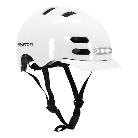 Newton City V4 Adult Cycling Helmet Gloss White In-Mold with Visor