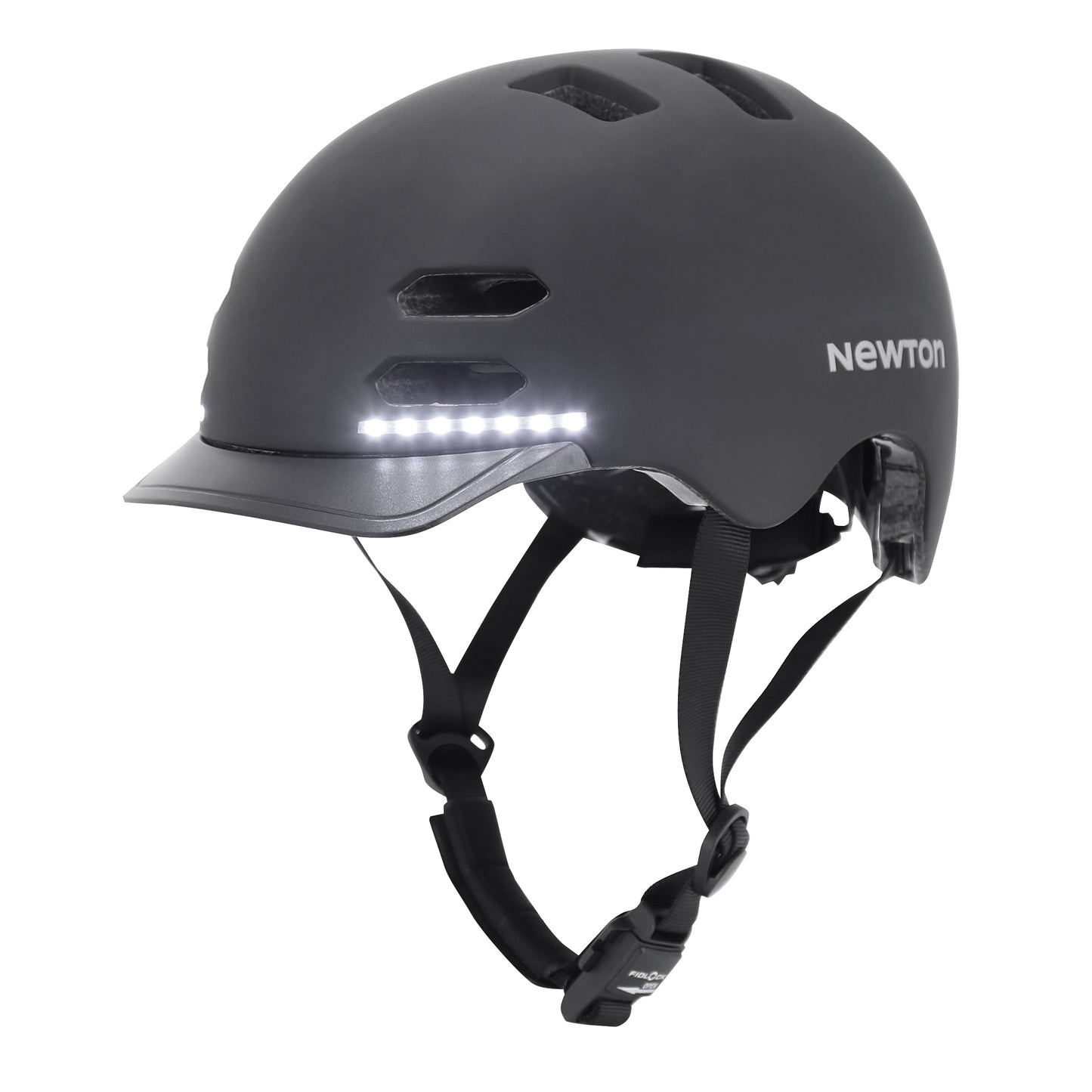 Casque vélo adulte Newton city v3 noir mat in-mold avec visière