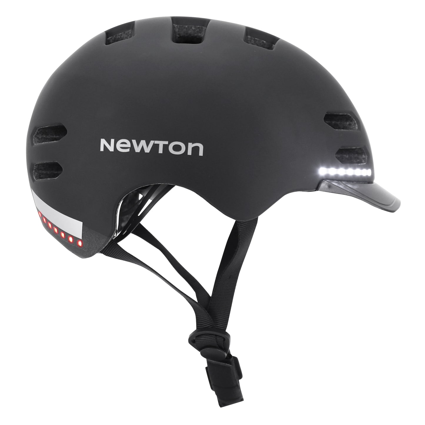 Casque vélo adulte Newton city v3 noir mat in-mold avec visière