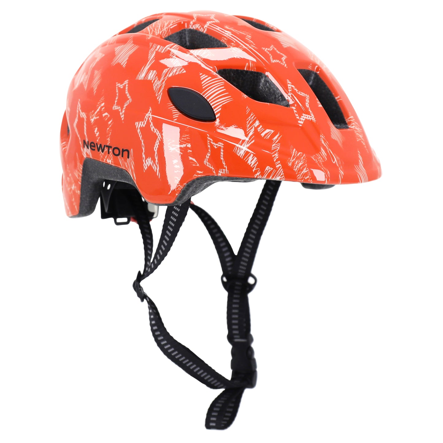 Casque vélo enfant Newton stars orange in mold avec lock