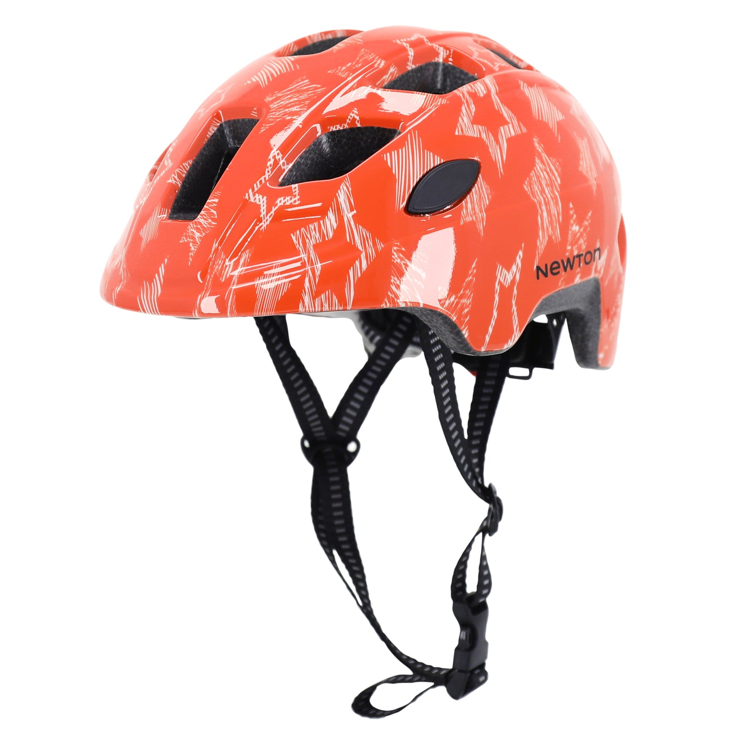 Casque vélo enfant Newton stars orange in mold avec lock