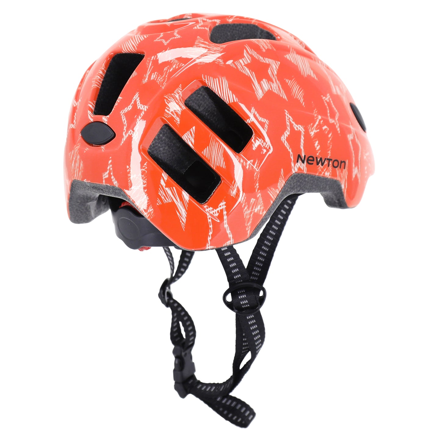 Casque vélo enfant Newton stars orange in mold avec lock