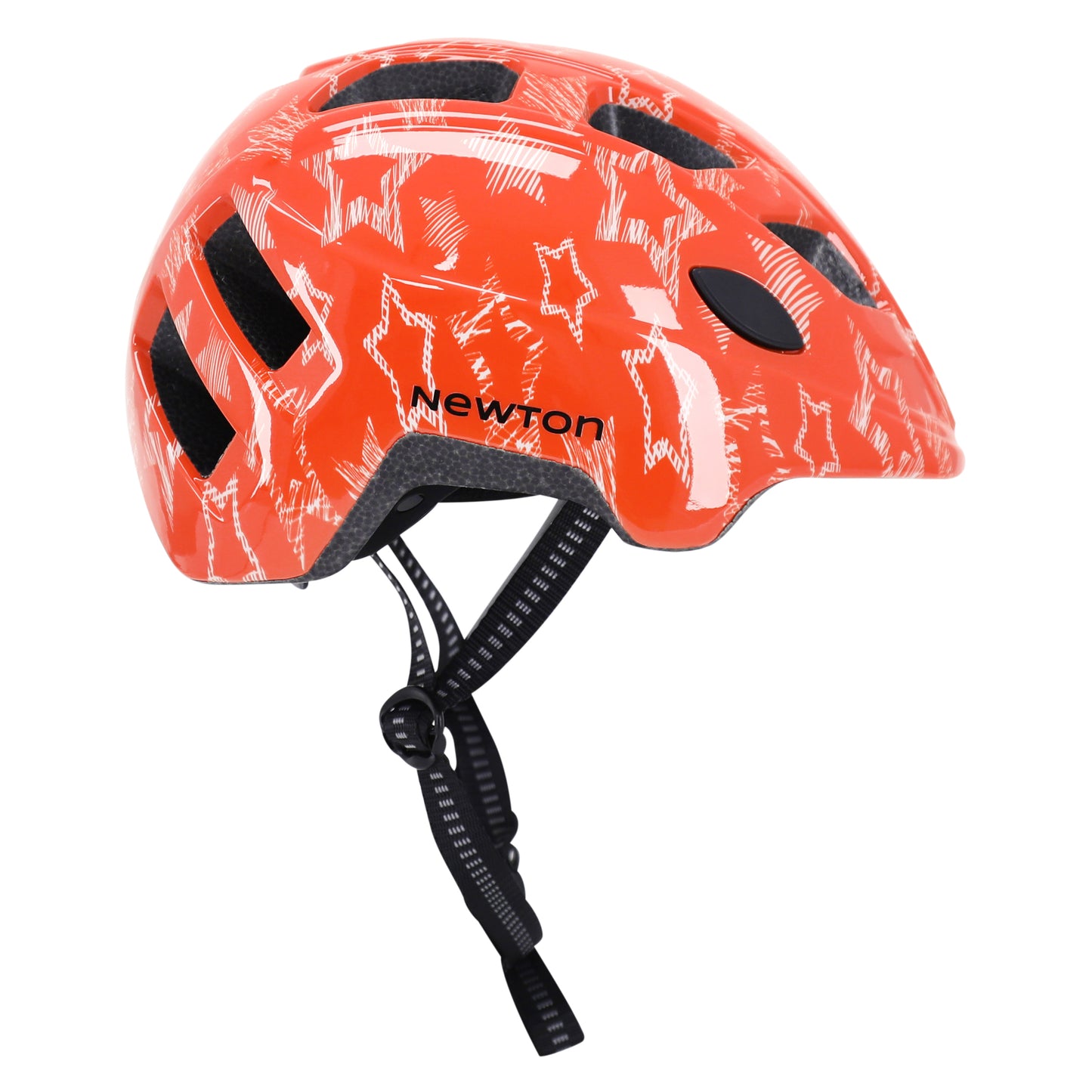 Casque vélo enfant Newton stars orange in mold avec lock