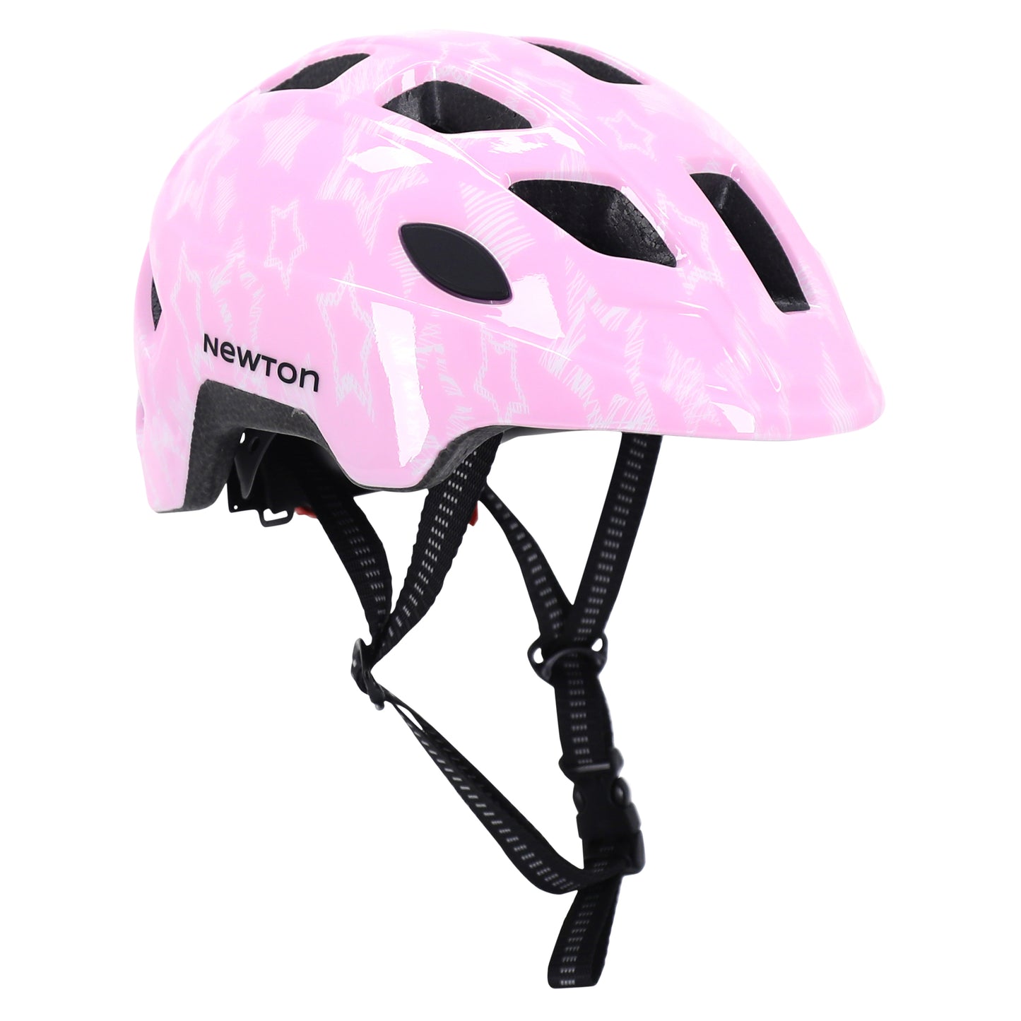 Casque vélo enfant Newton stars rose in mold avec lock