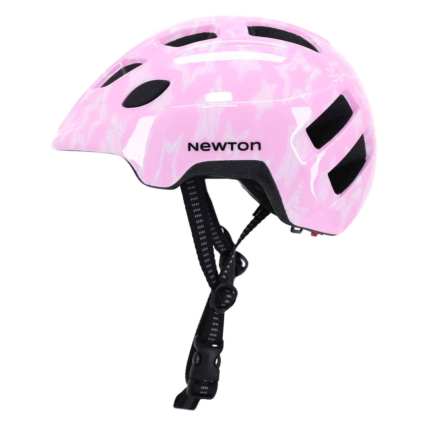 Casque vélo enfant Newton stars rose in mold avec lock