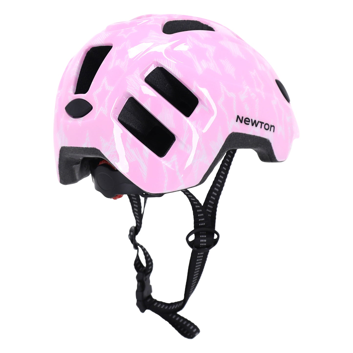 Casque vélo enfant Newton stars rose in mold avec lock