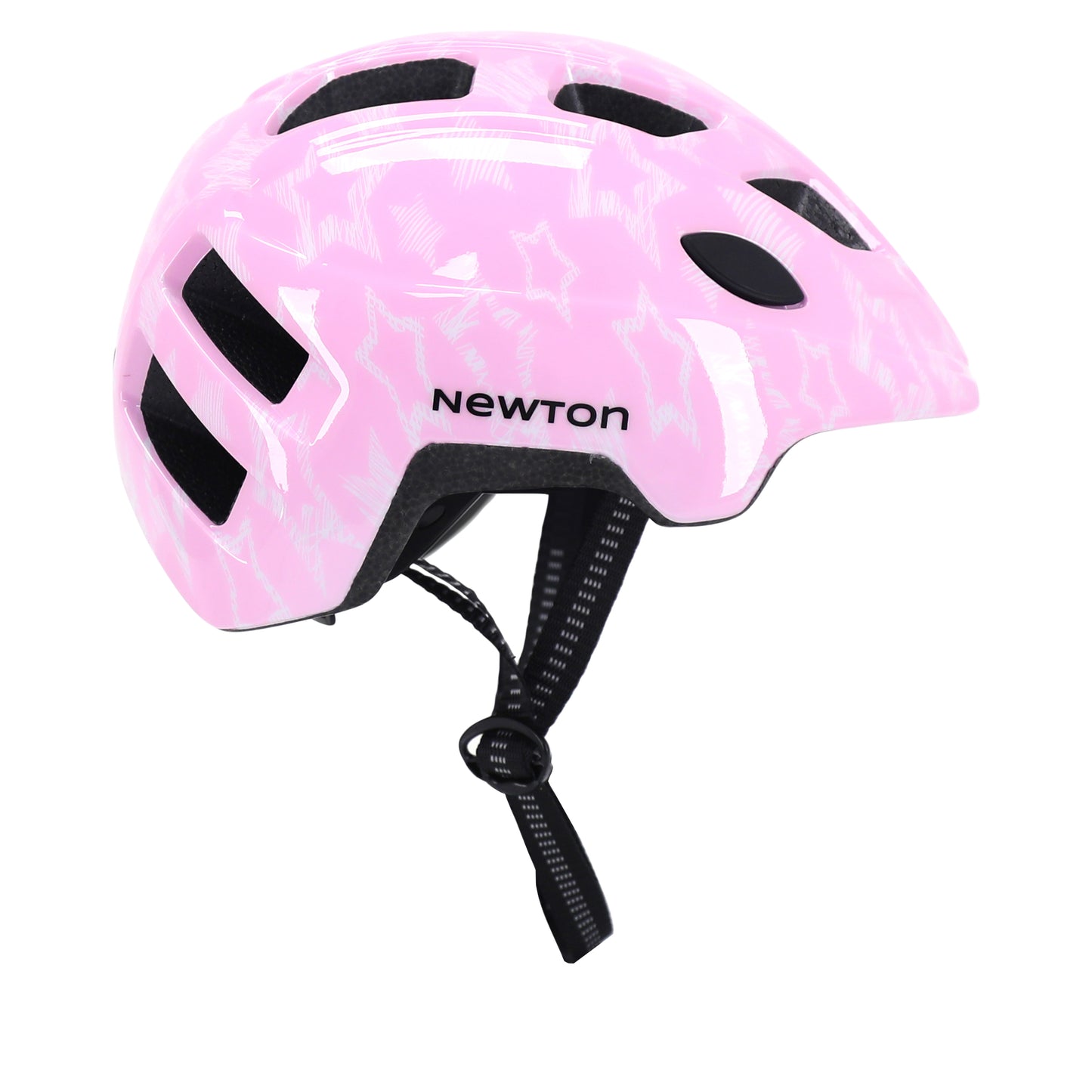 Casque vélo enfant Newton stars rose in mold avec lock