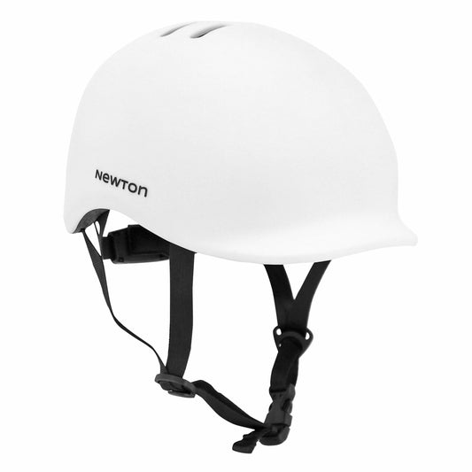 Newton Urban White Matte Kids' Bike Helmet with Lock