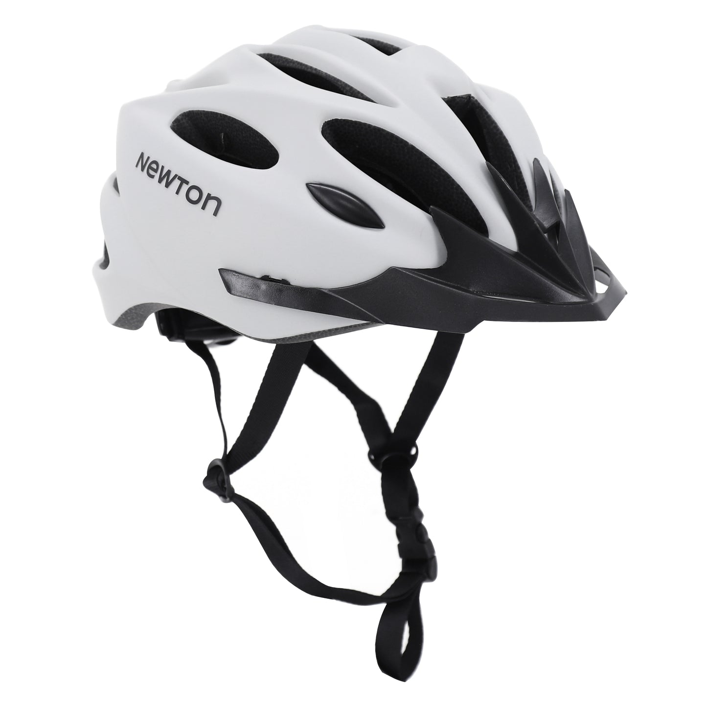 Newton adult road/mountain bike helmet – light grey matte in-mold sports helmet