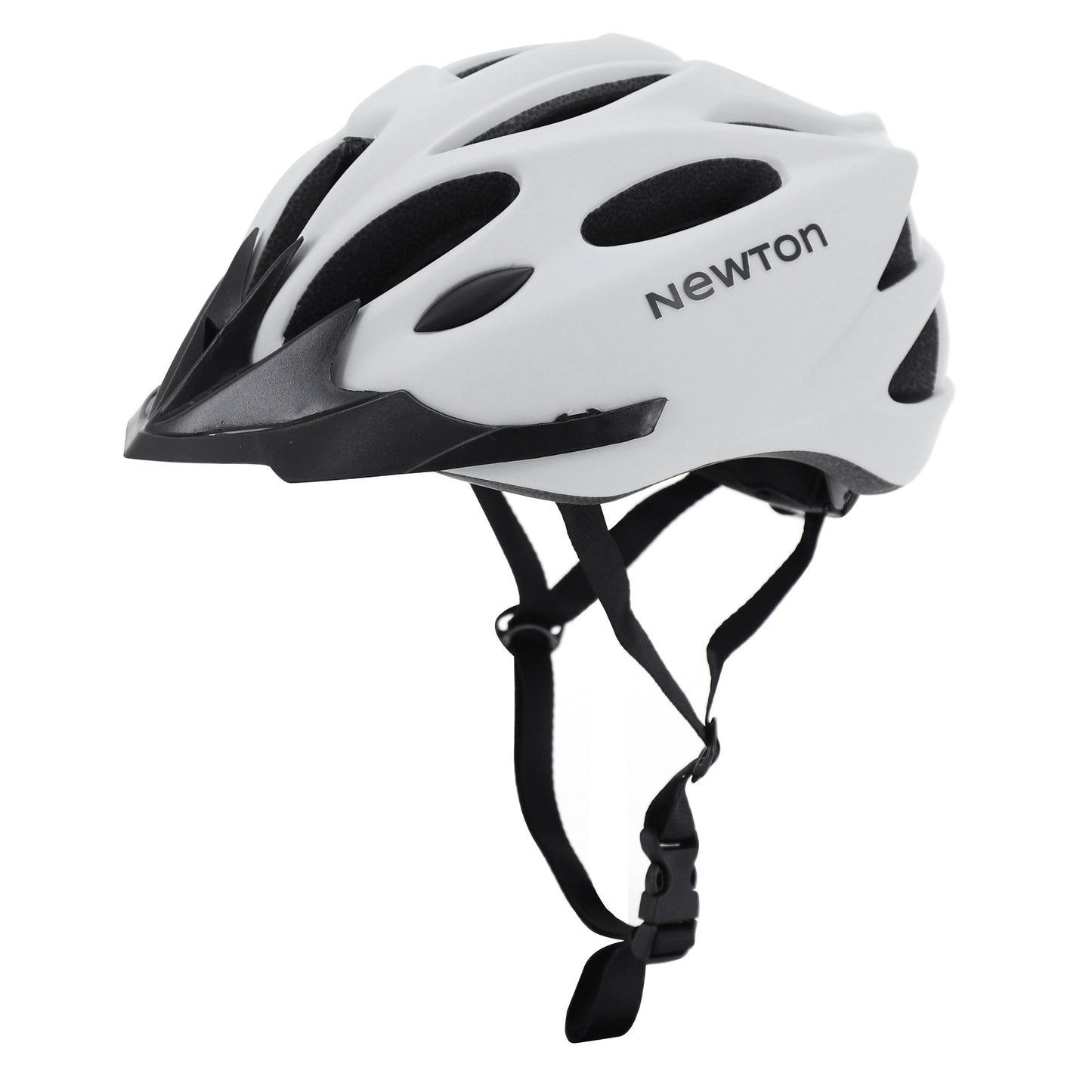 Newton adult road/mountain bike helmet – light grey matte in-mold sports helmet