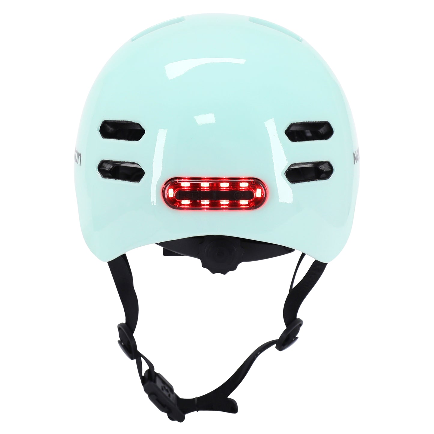 Casque vélo adulte Newton city v4 vert pastel in-mold avec éclairage intégré et visière