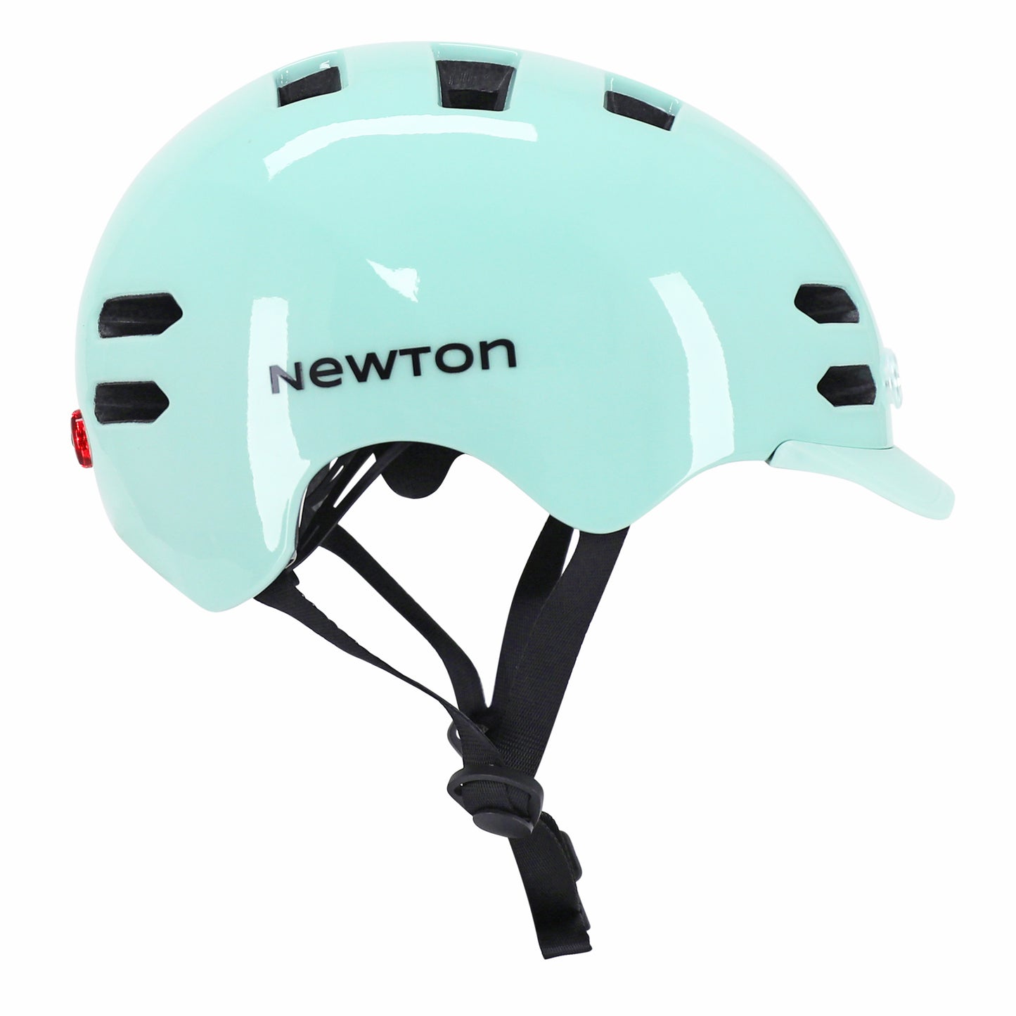 Casque vélo adulte Newton city v4 vert pastel in-mold avec éclairage intégré et visière
