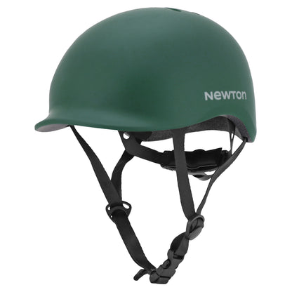 Casque vélo adulte Newton city urban vert mat in-mold avec visière et lock