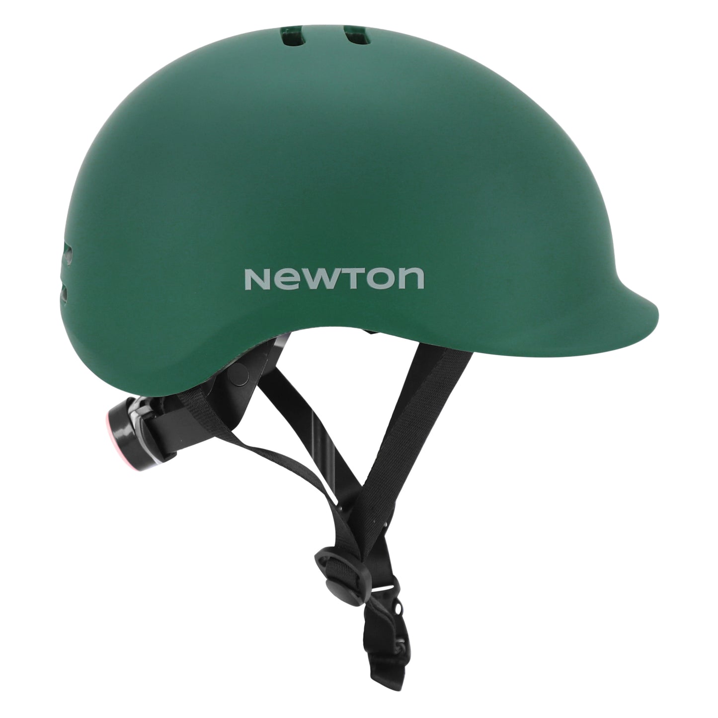 Casque vélo adulte Newton city urban vert mat in-mold avec visière et lock