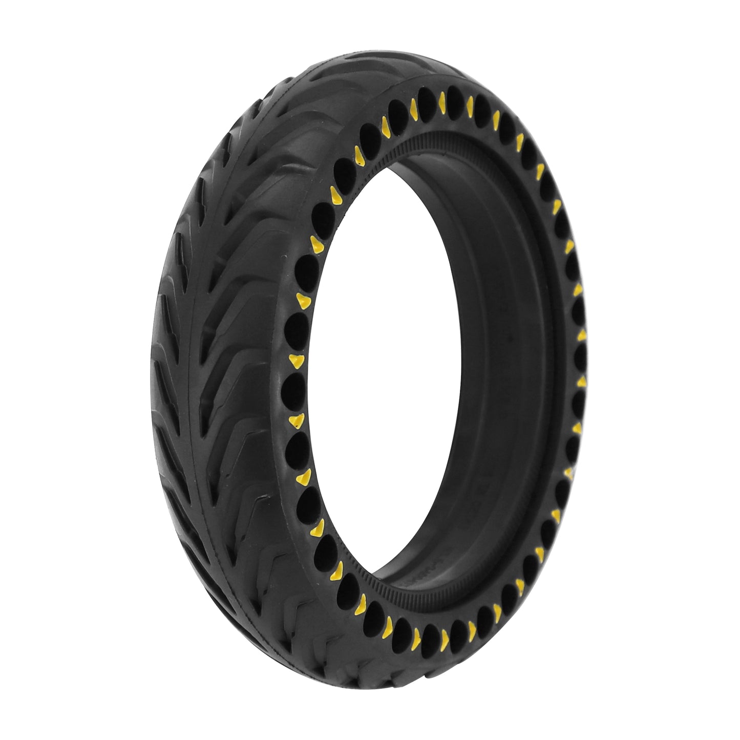 Pneu Trottinette plein Alveole 8.5 X 2.00 Noir et Jaune Fluo - Largeur Interieur 34 mm
