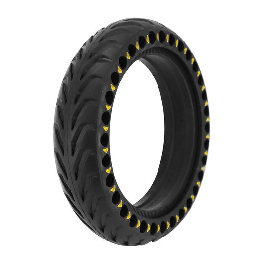 Pneu Trottinette plein Alveole 8.5 X 2.00 Noir et Jaune Fluo - Largeur Interieur 34 mm