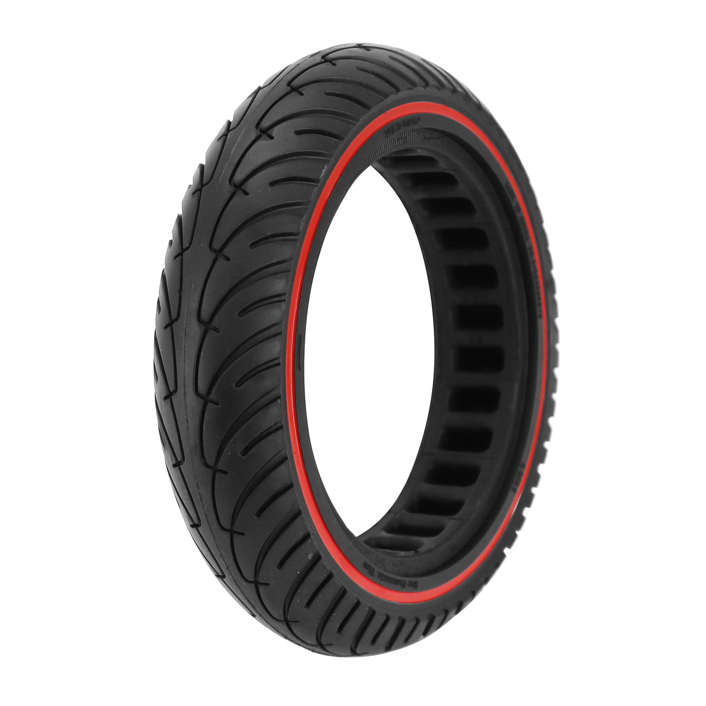 Pneu Trottinette plein 8.5 X 2.00 Noir Liseret Rouge - Largeur Interieur 34 mm