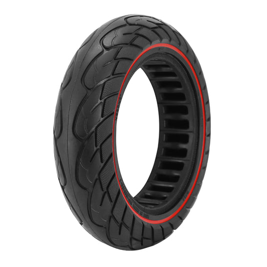 Pneu Trottinette plein 10 X 2.50 Noir Liseret Rouge (Jante Largeur 45mm)