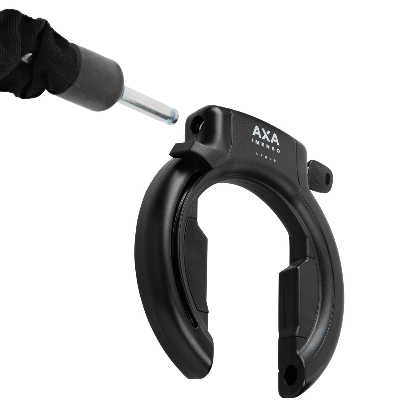 Antivol vélo fer à cheval Axa imenso grande ouverture 75 mm noir sans fixation - compatible plug ULC- sécurité niveau 12-15 clé rétractable