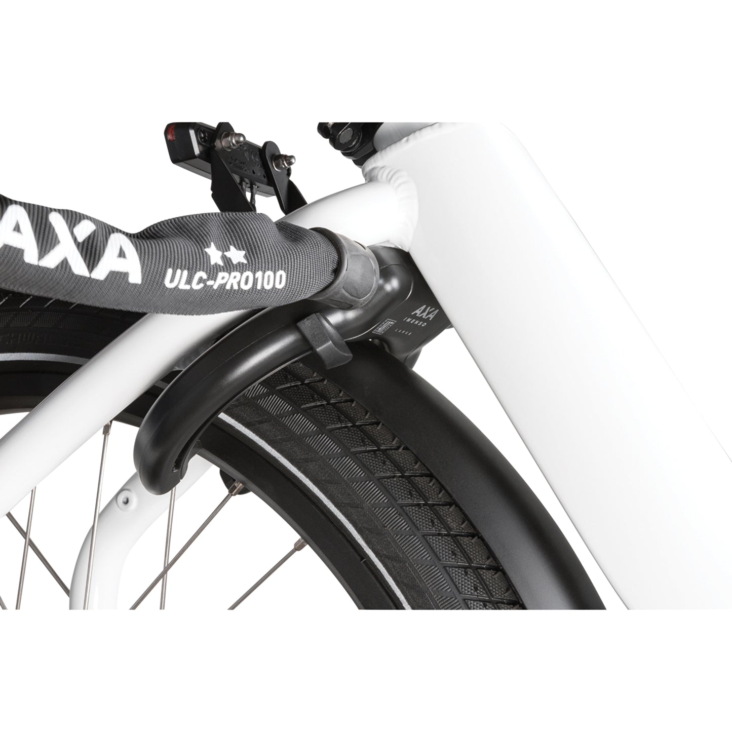 Antivol vélo fer à cheval Axa imenso grande ouverture 75 mm noir sans fixation - compatible plug ULC- sécurité niveau 12-15 clé rétractable