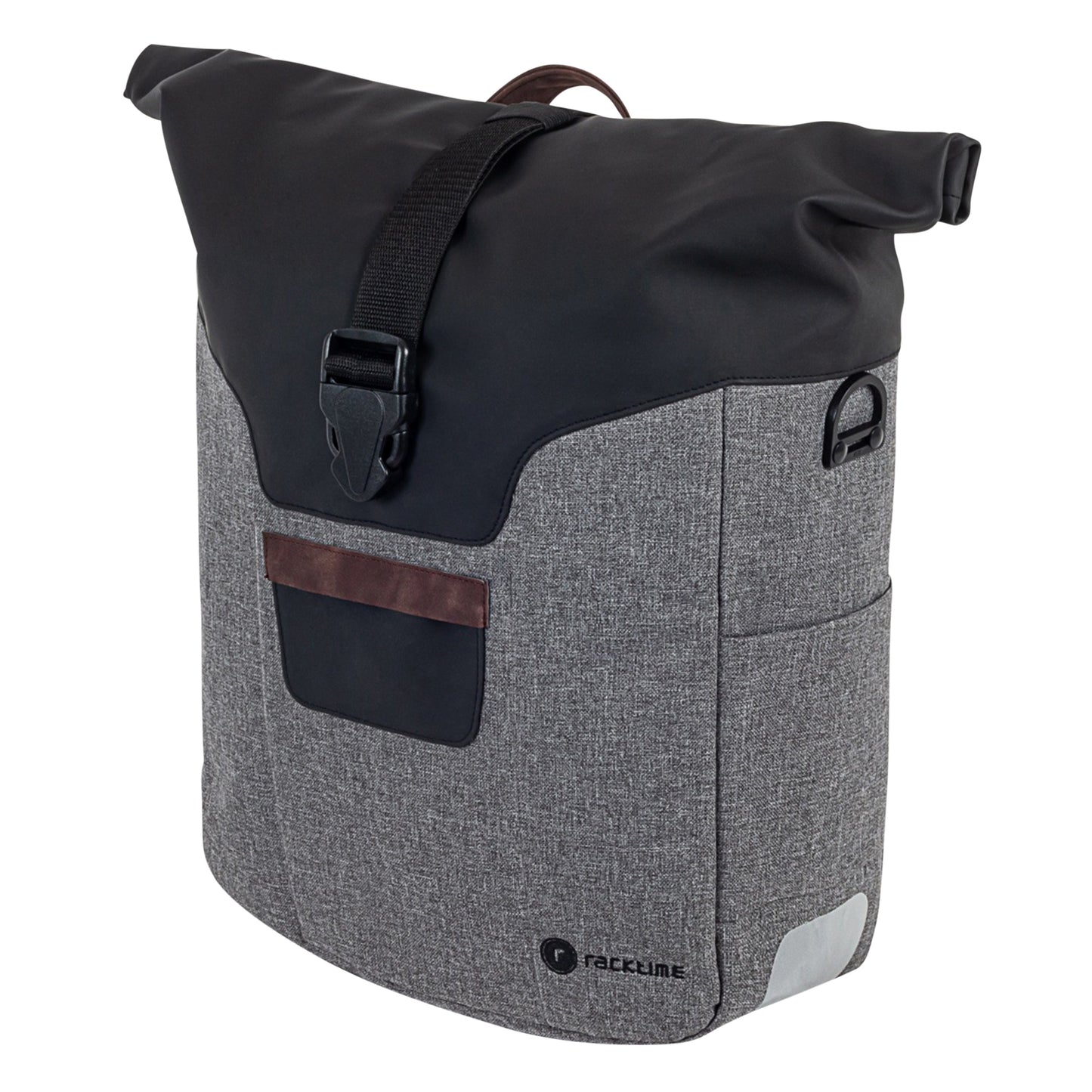 Sacoche arrière vélo latérale Racktime stella 18,6l noir et gris droit-gauche 32,5x16,2x38cm