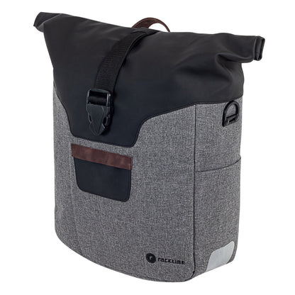 Sacoche arrière vélo latérale Racktime stella 18,6l noir et gris droit-gauche 32,5x16,2x38cm