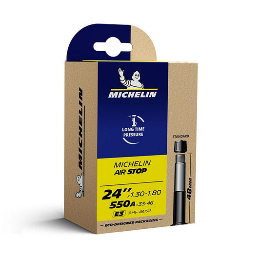 Chambre à air vélo 24 x 1.30-1.80 - 550a Michelin e4 valve standard 48mm 157g
