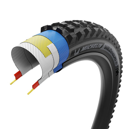 MTB Gravity Tire 29 X 2.40 Michelin Wild Enduro MS Racing Line Tubeless Ready TS Black Dark Stickers (61-622)