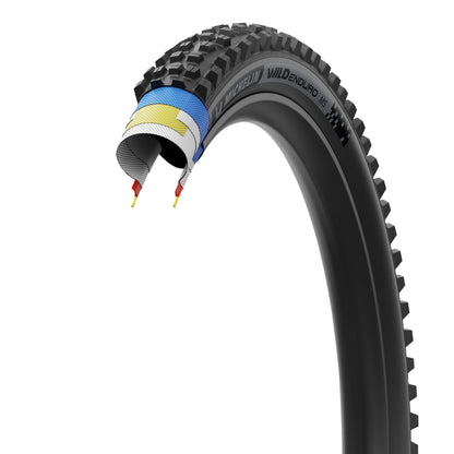 MTB Gravity Tire 29 X 2.40 Michelin Wild Enduro MS Racing Line Tubeless Ready TS Black Dark Stickers (61-622)